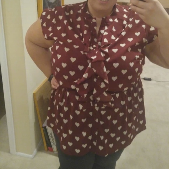 eshakti Tops - EUC eShakti 26W heart print top